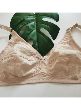 无海绵无钢圈外贸超薄大胸显小文胸女大码内衣三排扣胸罩100B杯C
