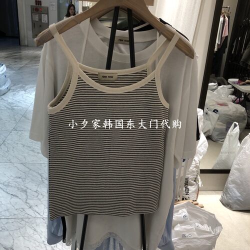 一件包邮 小夕韩国东大门代购 RAWROW26夏款女装条纹 吊带背心