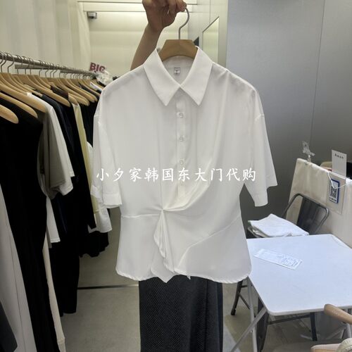 一件包邮 小夕韩国东大门代购 AMON26夏女装新品白色简约衬衫 T恤