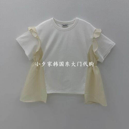一件包邮 小夕韩国东大门代购RUMBA 26夏季新品女装褶皱短袖T恤