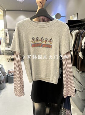 一件包邮 小夕韩国东大门代购CREDITO 26秋女装时尚新款长袖T恤