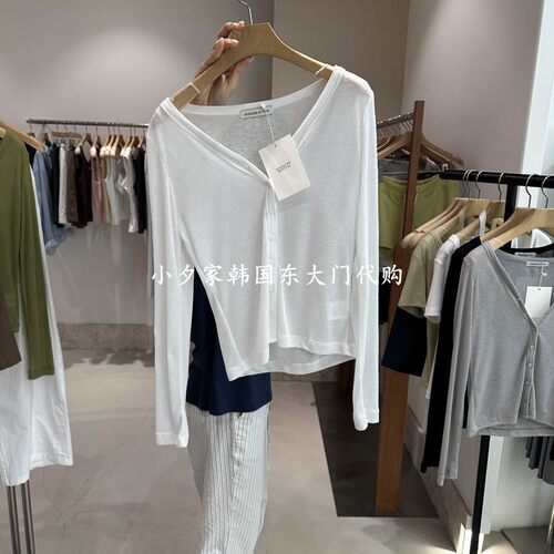 一件包邮 小夕韩国东大门代购ANDMORE BUTTON 26夏季新品女装 T恤
