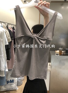 一件包邮 小夕韩国东大门代购 MEET ME26夏款女装蝴蝶结 吊带背心