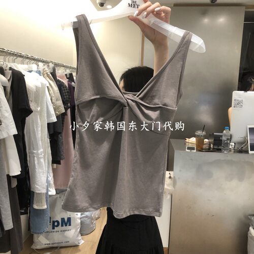 一件包邮 小夕韩国东大门代购 MEET ME26夏款女装蝴蝶结 吊带背心