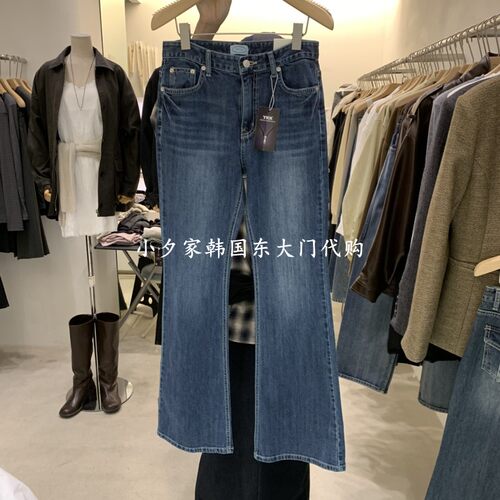 一件包邮 小夕韩国东大门代购PHILO 26秋款新品女装水洗蓝牛仔裤