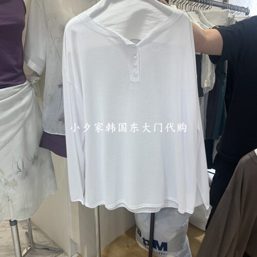 一件包邮 小夕韩国东大门代购 FLAT26夏款女装新纯色居家长袖T恤