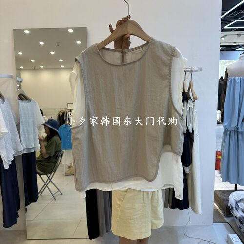 一件包邮 小夕韩国东大门代购 FUNNY POWDER26夏女假两件短袖T恤