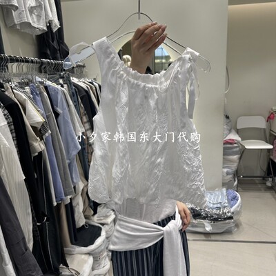 一件包邮 小夕韩国东大门代购AT THE END 26夏款女装褶皱吊带背心