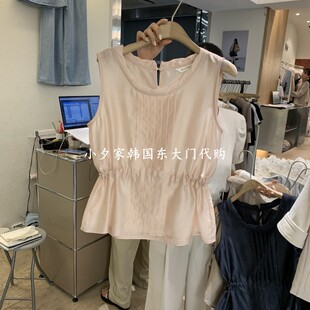 粉现一件包邮 小夕韩国东大门代购W AND J 26夏女装 纯色百搭衬衫