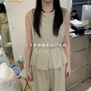 一件包邮 小夕韩国东大门代购W AND J 26夏女装新品纯色系带背心