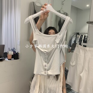 一件包邮 小夕韩国东大门代购AUBE 26夏款女装纯色百搭 吊带背心