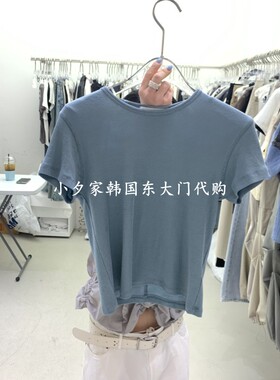 一件包邮 小夕韩国东大门代购 PADO 26夏女装新品纯色修身短袖T恤