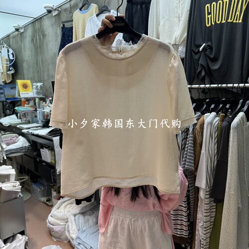一件包邮 小夕韩国东大门代购RUNWAY 26夏女装纯色圆领衬衫T恤