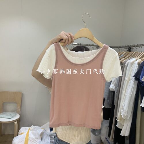 一件包邮 小夕韩国东大门代购FOREST 26夏款女装纯色 吊带背心