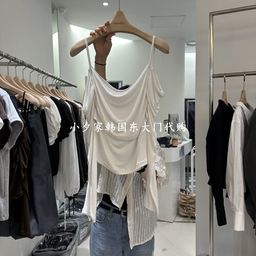 一件包邮 小夕韩国东大门代购RENDER 26女装吊纯色个性带背心