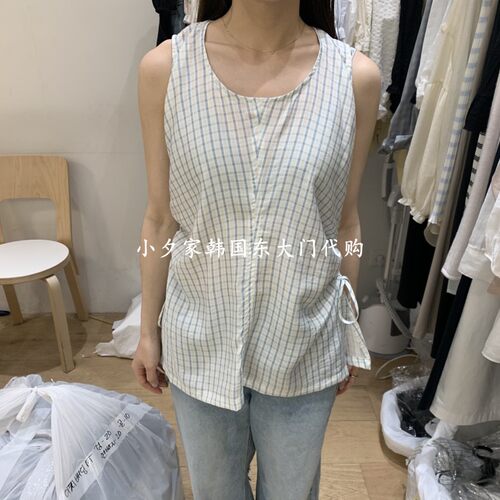 一件包邮 小夕韩国东大门代购 FOREST26夏款女装 格子吊带背心
