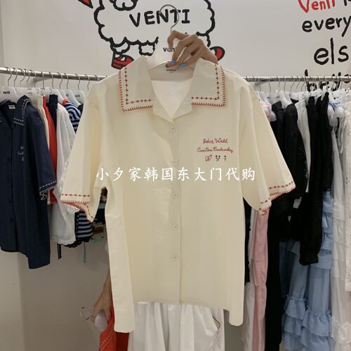 一件包邮 小夕韩国东大门代购 VENTI26夏季新品女装Polo领衬衫T恤