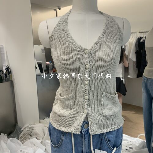 一件包邮 小夕韩国东大门代购MEET ME 26夏款女装低领 吊带背心