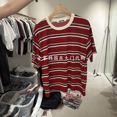 一件包邮 小夕韩国东大门代购 PEPPER-L26夏季新品女条纹短袖 T恤