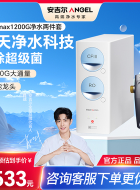 安吉尔玉龙max1200G净水器套装家用直饮机厨房ro反渗透膜净水机10
