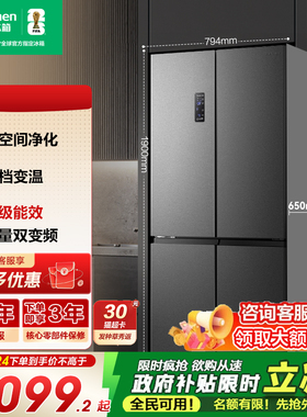 容声465L十字双开门大容量冰箱家用一级变频风冷无霜补贴自营193