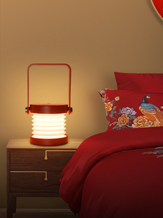 结婚长明灯陪嫁红色台灯一对喜庆床头灯新婚房卧室浪漫氛围灯383