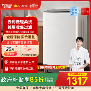 松下10公斤波轮洗衣机毛毯洗全自动家用租房抗菌除螨T2F1 3971