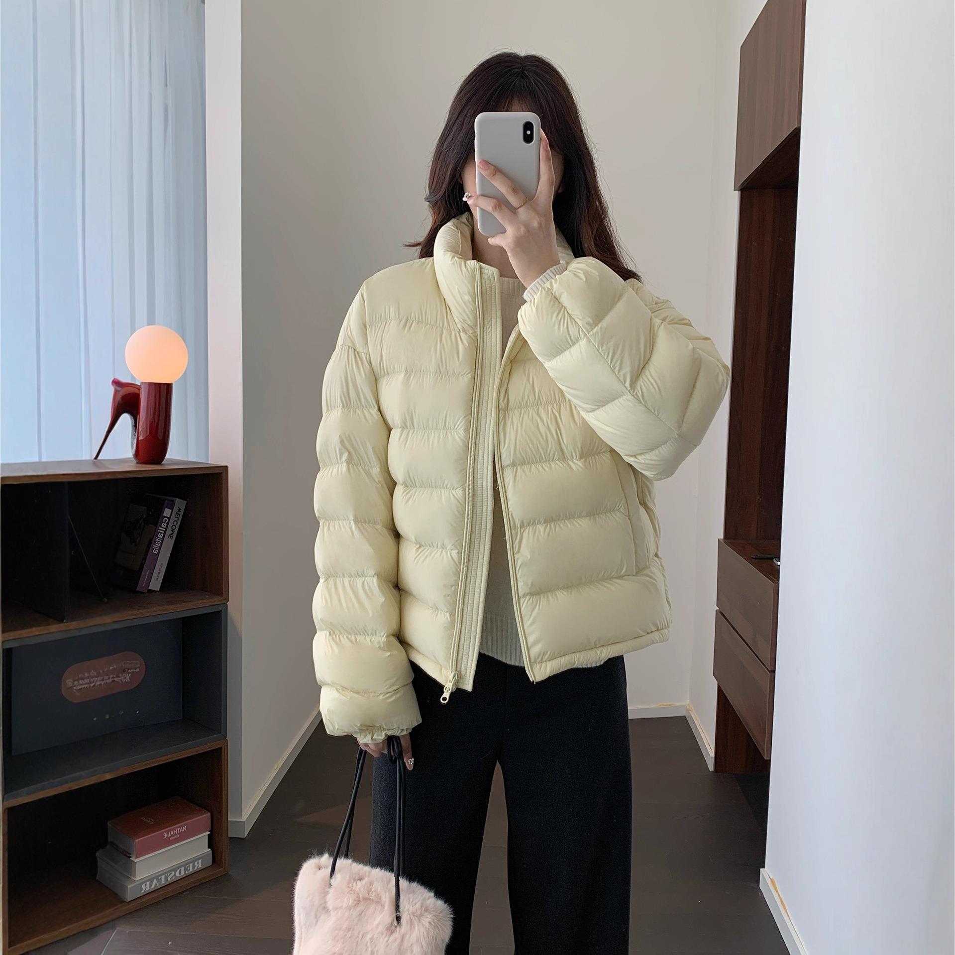 冬日小暖宝！轻盈保暖90鸭绒 立领简约基础短款羽绒面包服G103125