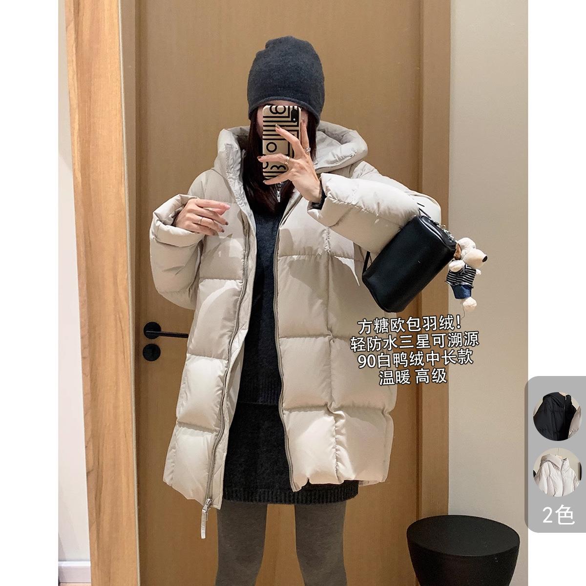 方糖羽绒！2025冬季新款可溯源90白鸭绒中长款羽绒服G110715
