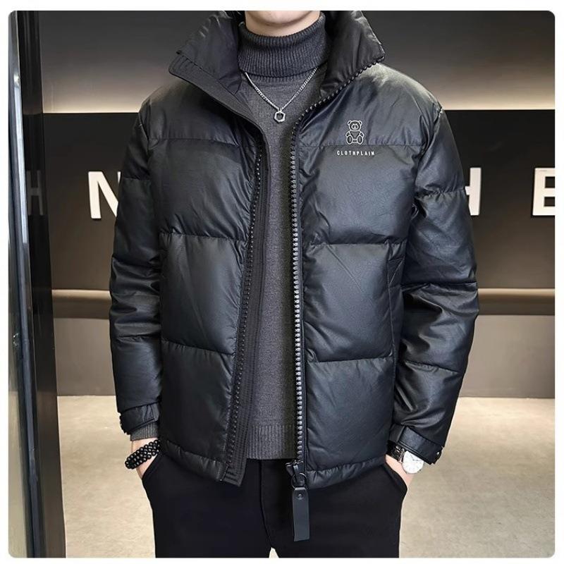 冬款保暖棉衣男士时尚免洗PU皮潮牌棉袄2025新款短款羽绒棉服外套