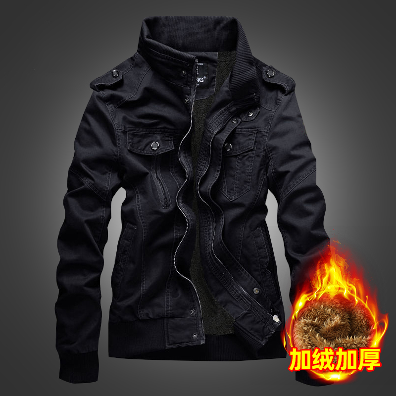 休闲牛仔夹克秋冬季男士2025新款加绒加厚保暖纯棉工装外套上衣服