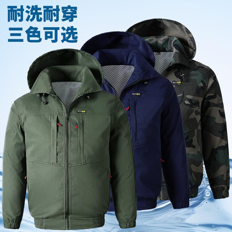 夏季防暑降温空调服户外劳保服男带风扇衣服工地耐磨制冷工作服