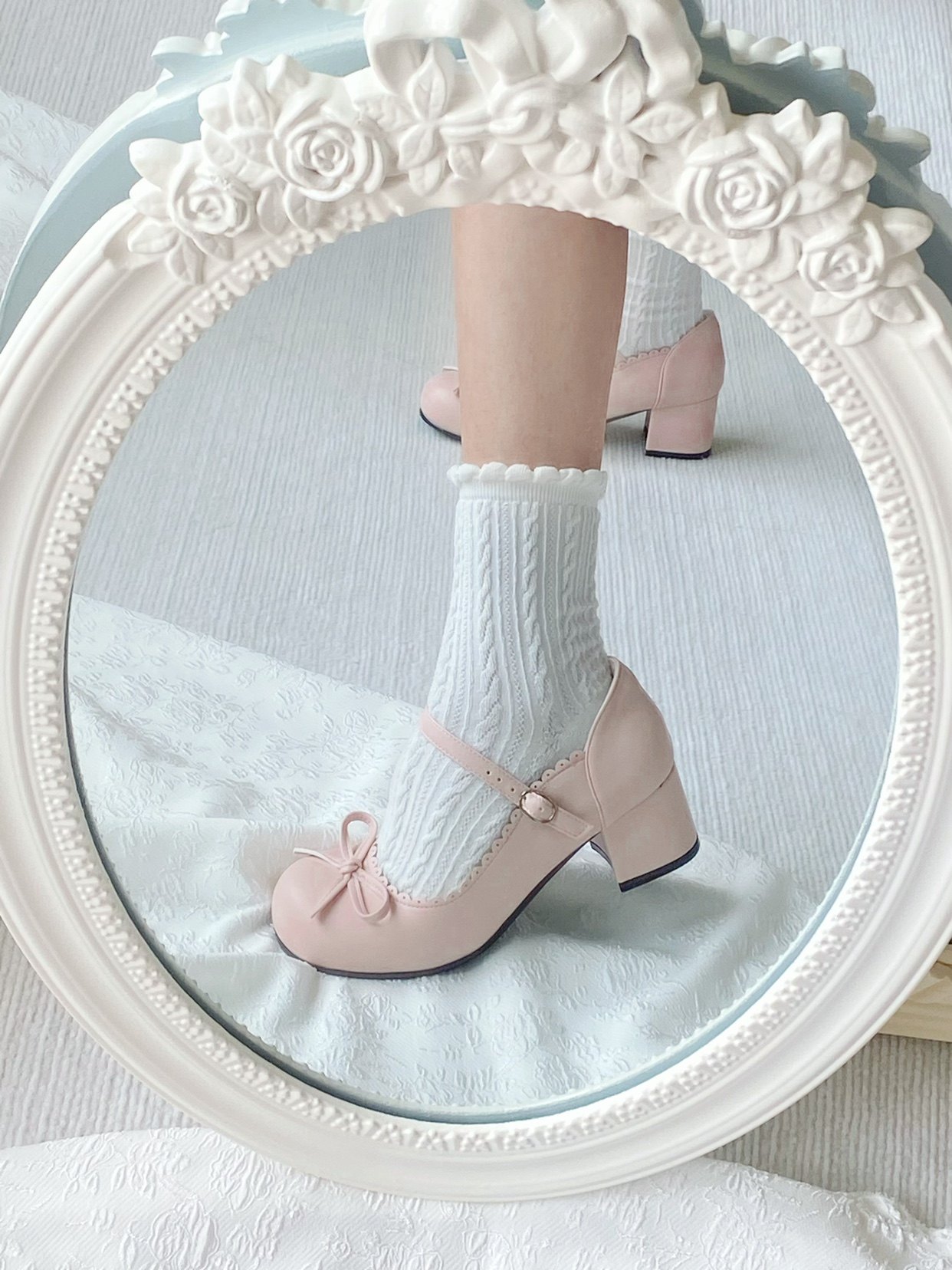 Matte Lolita Shoes: Ocean Star Original Mid-Low Heel - Taobao product photo 2