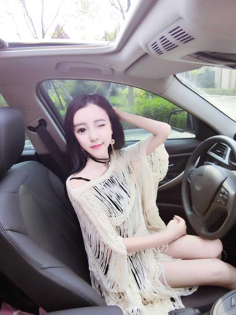 2024夏季新款韩版针织衫宽松大码套头镂空中长款流苏度假防晒衫女