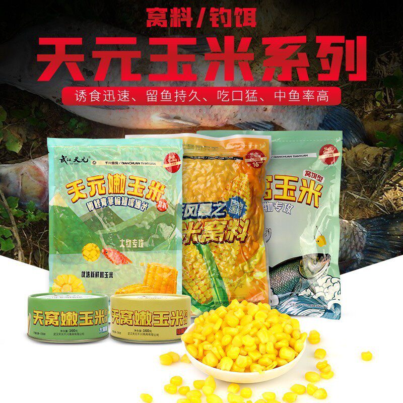 武汉天元风暴天窝嫩玉米窝料大物版翘嘴挂钩五谷杂粮颗粒新度