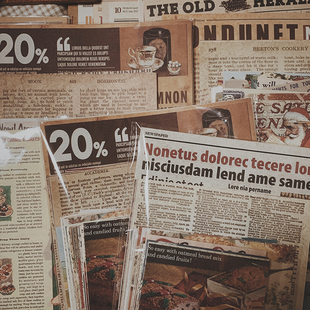 110枚左右入 KIMU 做旧印刷 旧报整理出一沓 手账拼贴 素材