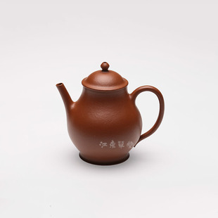 宜兴紫砂壶高放 名家王强徒弟纯手工朱泥茶壶160cc五堂 高潘壶