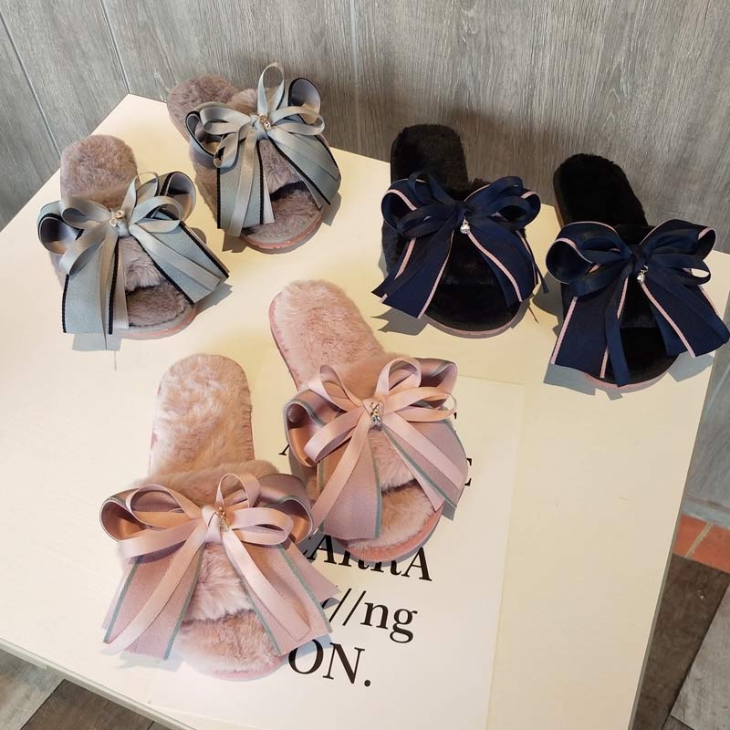 秋冬保暖一字拖韩范室内