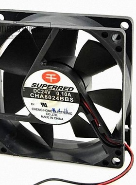 千红 SUPERRED CHA8024BBS 24V 0.10A 8CM 8025 2线 机箱散热风扇