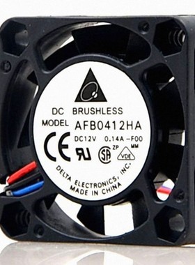 台达 AFB0412HA 4010 4CM 12V 0.14A 3线散热风扇 报警/测速