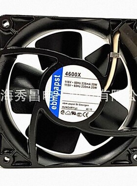 德国PAPST TYP 4600X 115V 20W 12038 12CM 全金属耐高温风机风扇
