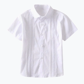 中小学生表演出校服衬衣学院风 大儿童衬衣夏季 女童纯棉白衬衫 短袖