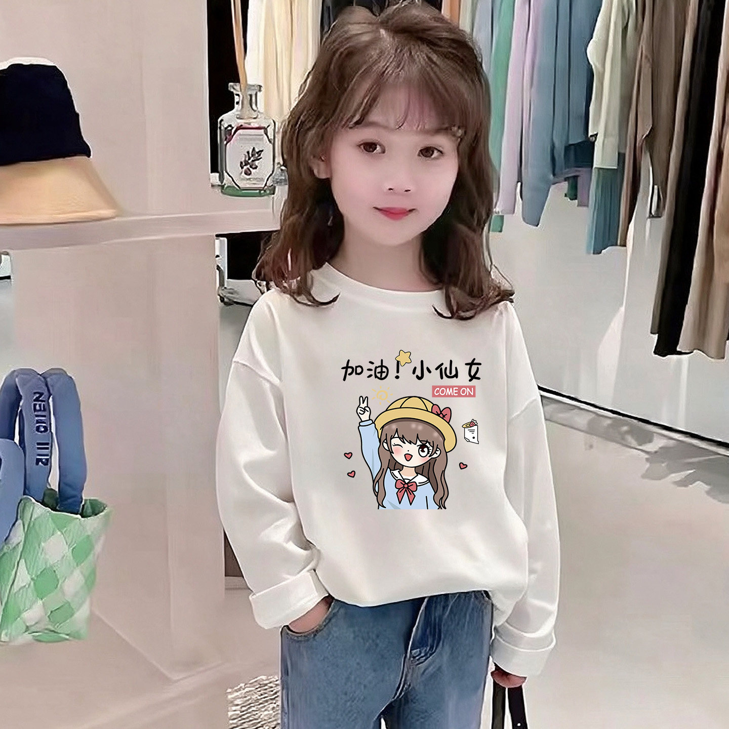 男女童洋气卡通印花长袖t恤衫春秋装宝宝纯棉休闲内搭打底衫上衣