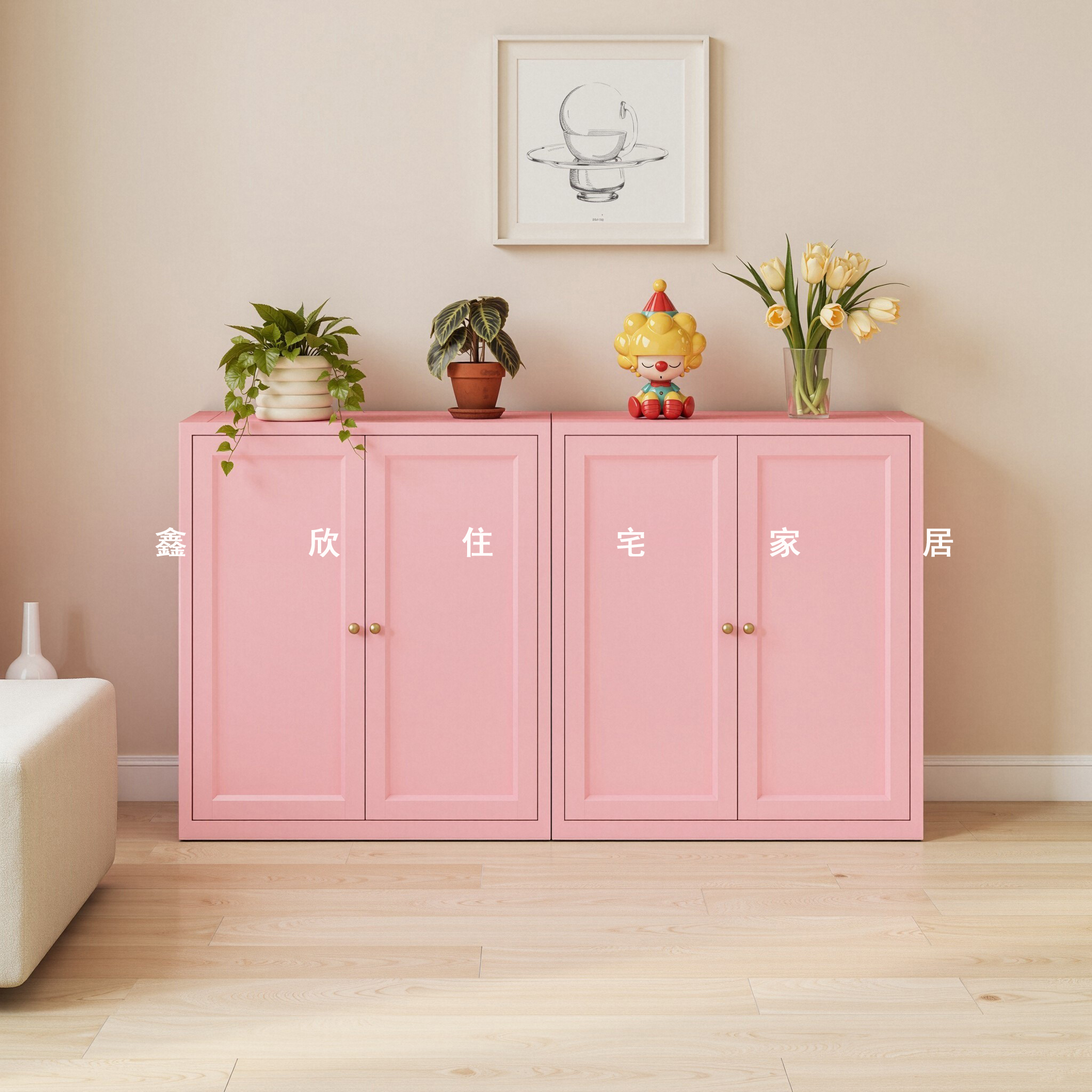 钢制阳台杂物柜靠墙一体