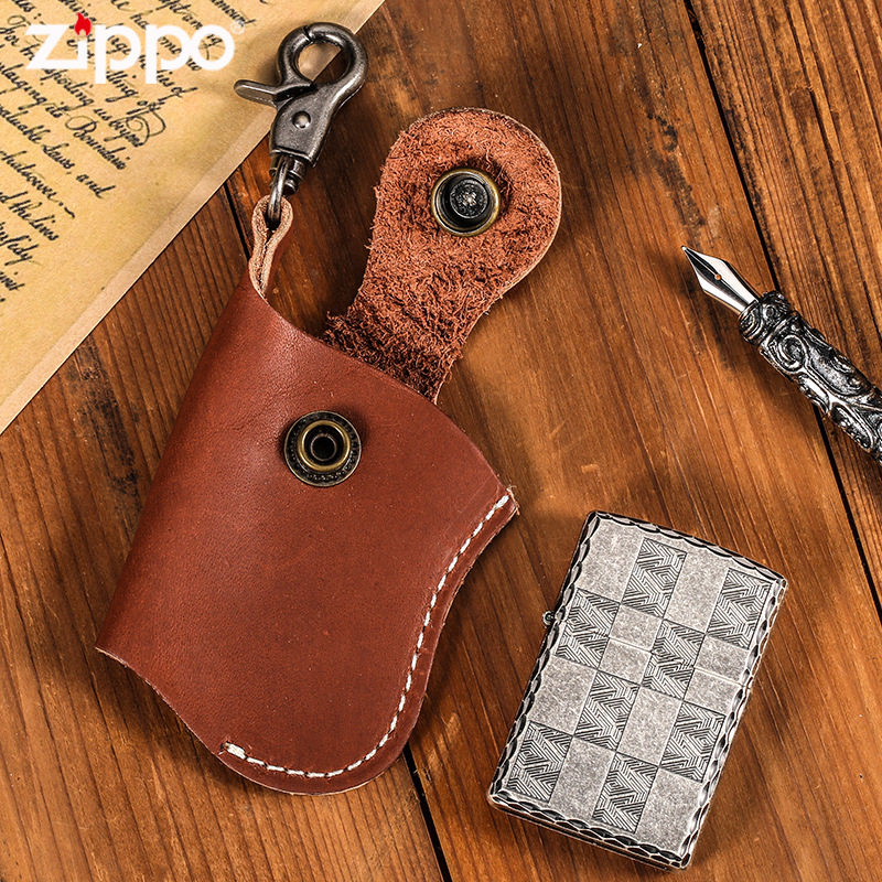 zippo打火机之宝外壳保护套牛皮套子钥匙扣zipoo礼物防风防风