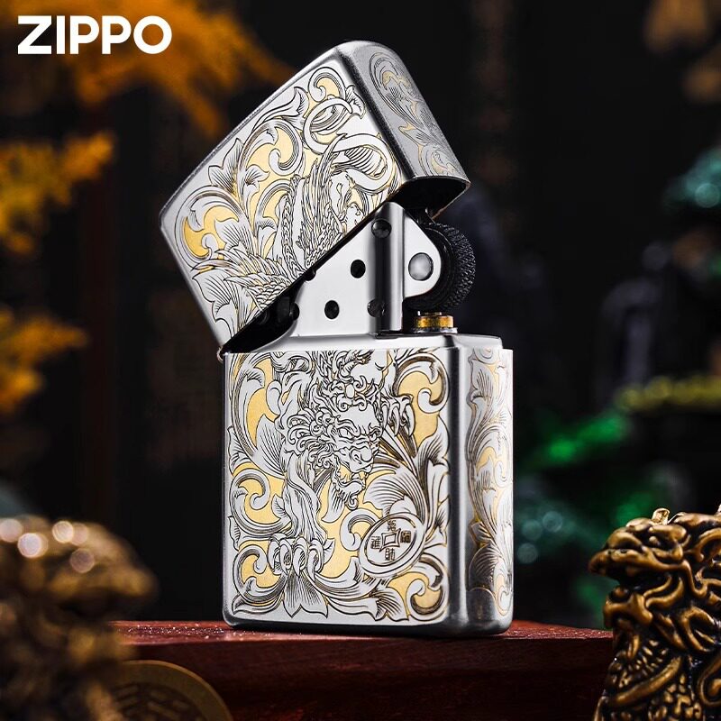 之宝ZIPPO打火机正版仙子貔貅zppo刻字zipoo原装正品煤油送