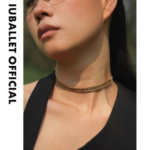 iuballet芭蕾因雾金色手工编织链项链女轻奢叠戴颈链锁骨链手链