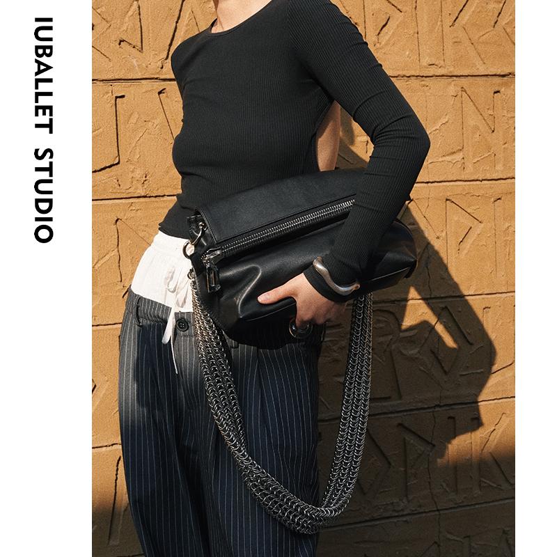 IUBALLET芭蕾因雾 【懒骨头】2025新品真皮百搭托特包粗链条斜挎