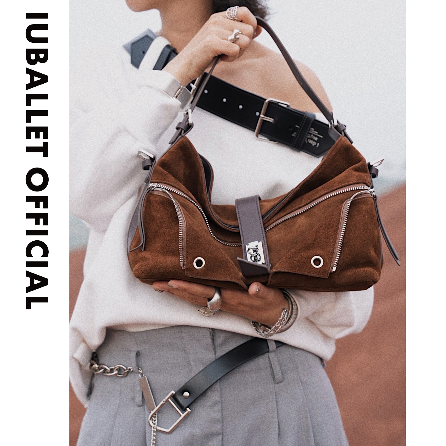 IUBALLET 领口 2025秋冬新品设计师款腋下包真皮单肩斜挎包
