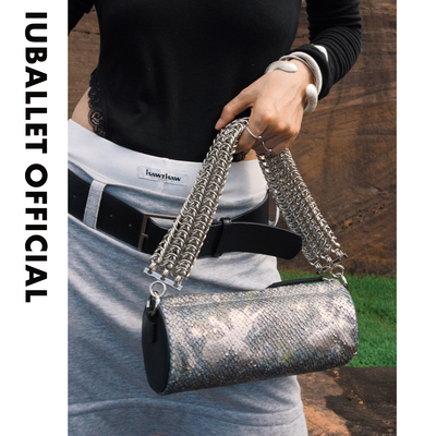 IUBALLET 软骨子弹 2026早春新品腋下小包包豹纹波点圆筒包女新款